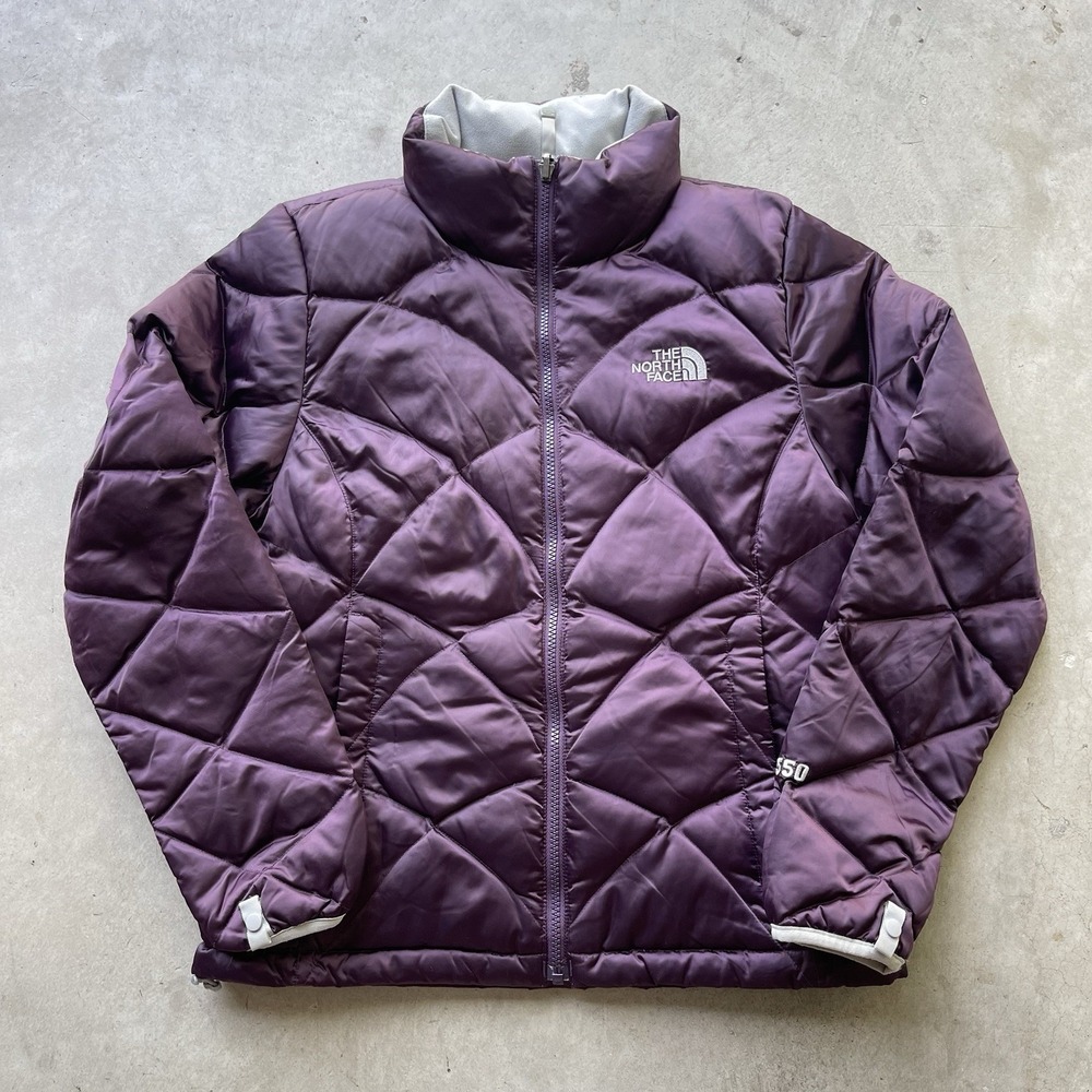 The North Face 550 Puffer Jacket Women's Small Aconcagua Goose Down Fill Purple
